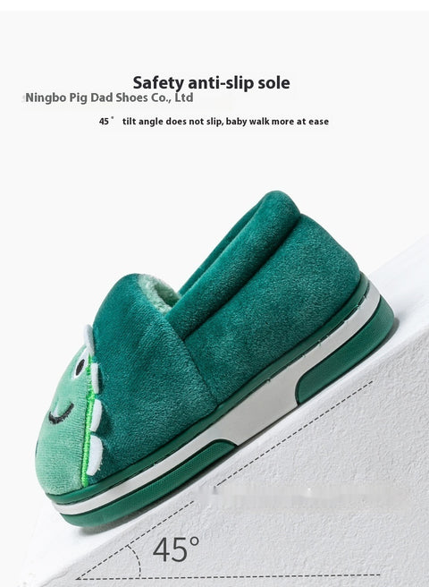 Plush Dino Indoor Shoes