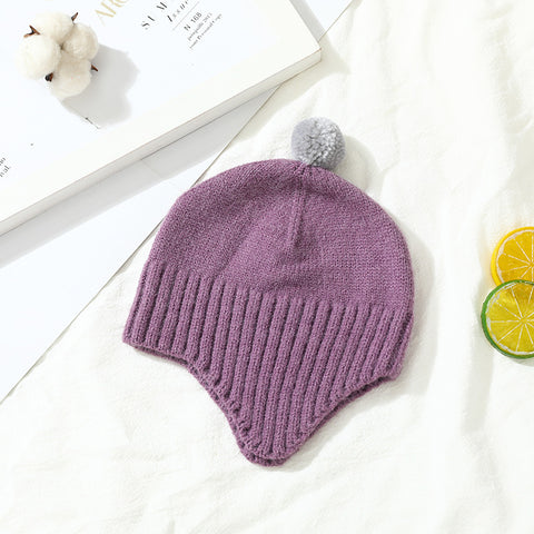 Soft 100% Wool Knit Hat with  Ear Protection