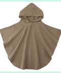 Brown hooded cape on a white background