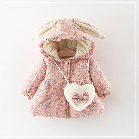 Adorable Hooded Bunny Jacket and Heart Purse Set