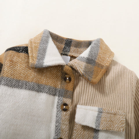 Camicia a maniche lunghe in cotone patchwork