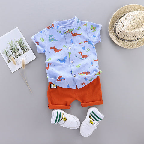 Playful Soft Cotton Shirt and Shorts Set