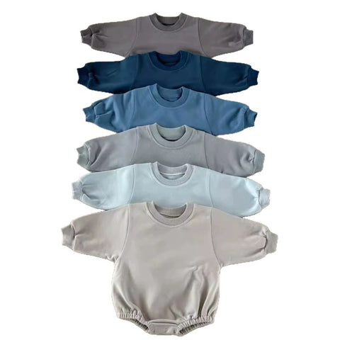 Soft Cotton Crewneck Romper