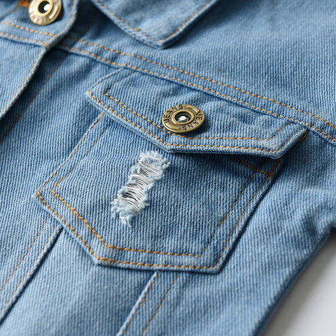 Distressed Classic Denim Jacket