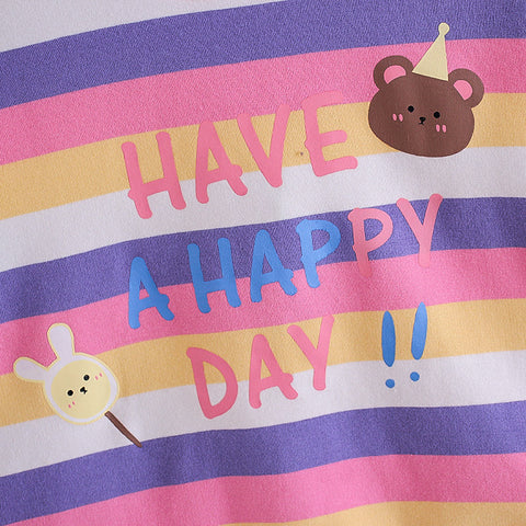 Multicolor Stripe Pullover and Jogger Set