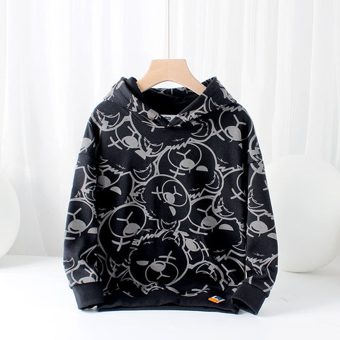 Hooded Bear Prin Sweater