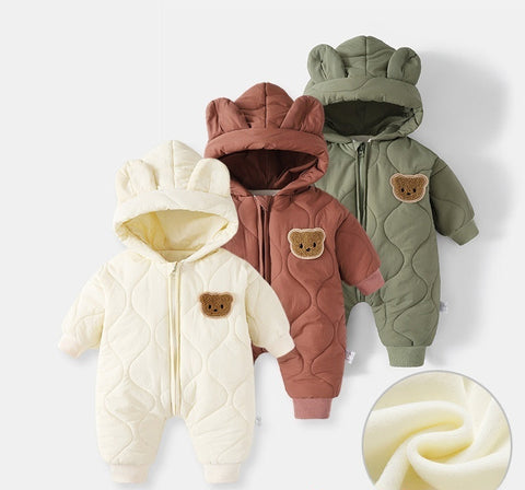 Warm Quilted Hooded Jumpsuit