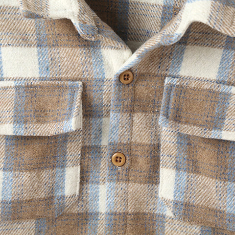 Cotton Plaid Button-Down Shirt