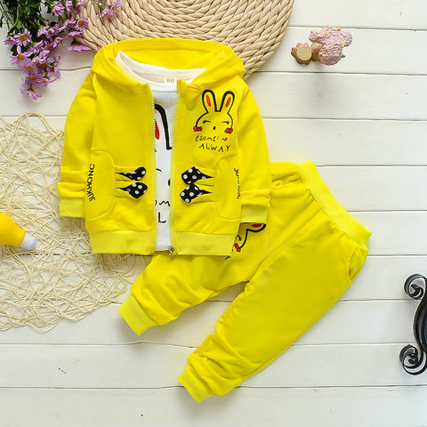 Adorable Bunny Print Hoodie and Jogger Set