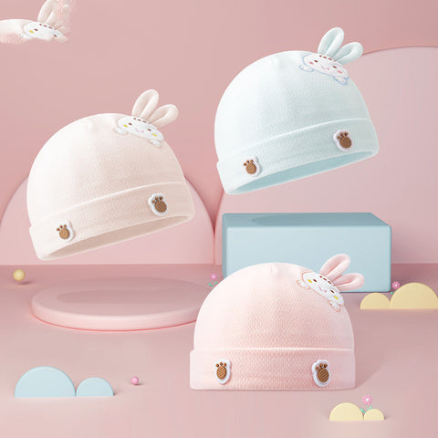 Cotton Knit Bunny Beanie Hat