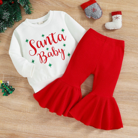 Festive Pullover and Flared Pants Set