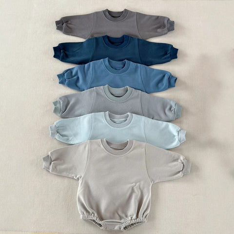 Soft Cotton Crewneck Romper