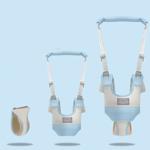 Baby harness with straps on a light blue background