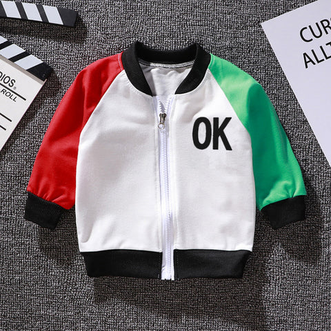 Playful Bear Print Varsity Jacket