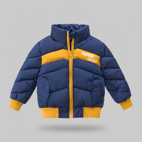 Super Hero Printed Puffer Jacket