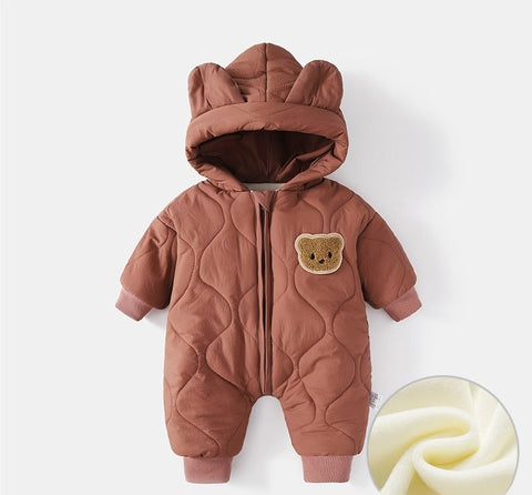 Warm Quilted Hooded Jumpsuit
