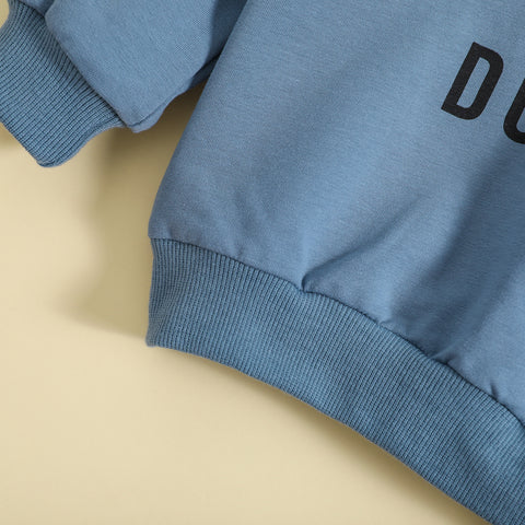 Letter Print Sweatshirt and Jogger Set