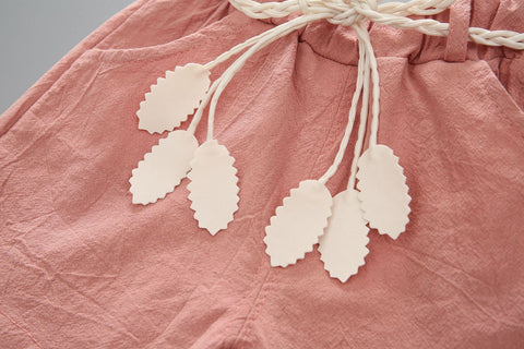 Komplet majice z grafiko lubenice in roza kratkih hlač