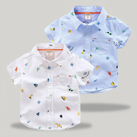 Playful Short Sleeve Cotton Shirt