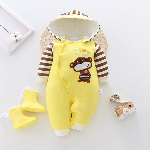 Cute Thicker Cotton Hooded Romper