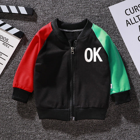 Playful Bear Print Varsity Jacket