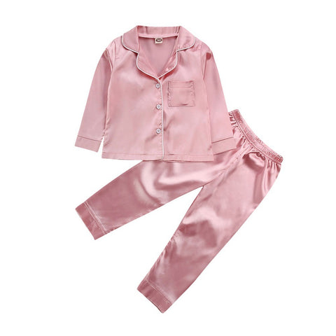 Soft Cotton Satin-look Pajama Shirt and Pants Set
