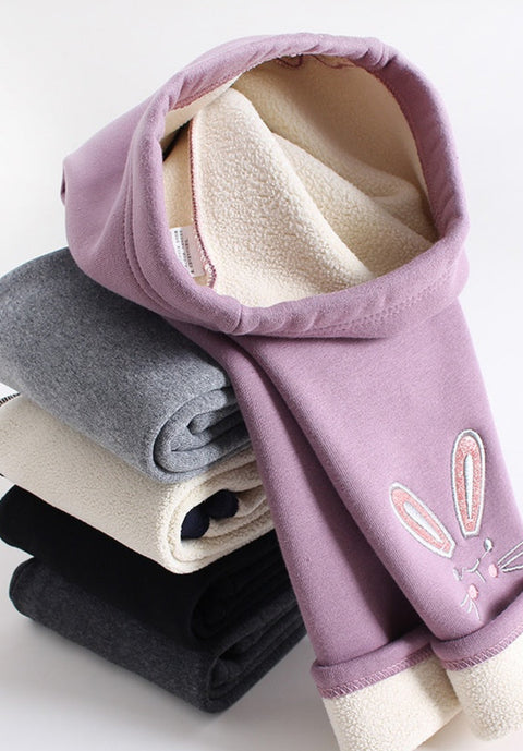 Leggings de algodón suave con bordado de conejito