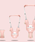 Pink baby walker with bear design on a pink background