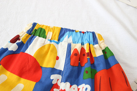 Buntes Hemd- und Shorts-Set