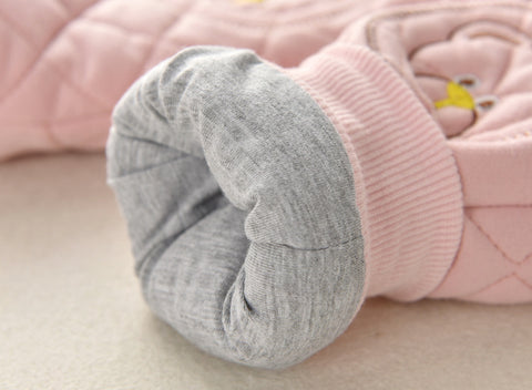 بنطال قطني مبطن دافئ مزين برقعة كلب لطيفة