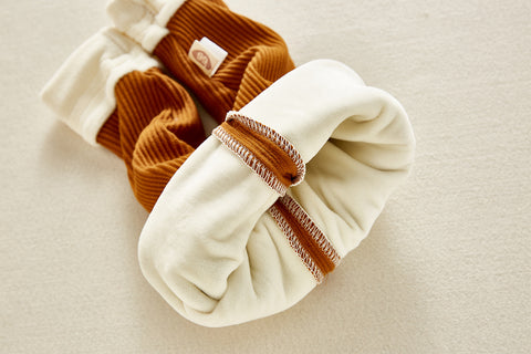 Cotton Ribbed Pants with Fleece Lining