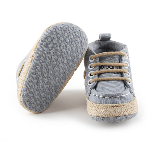 Scarpe pre-camminatore in tela di cotone con lacci