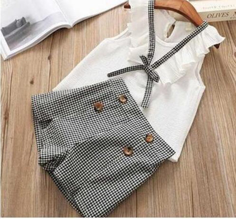 Cotton Sleeveless Blouse and Shorts Set