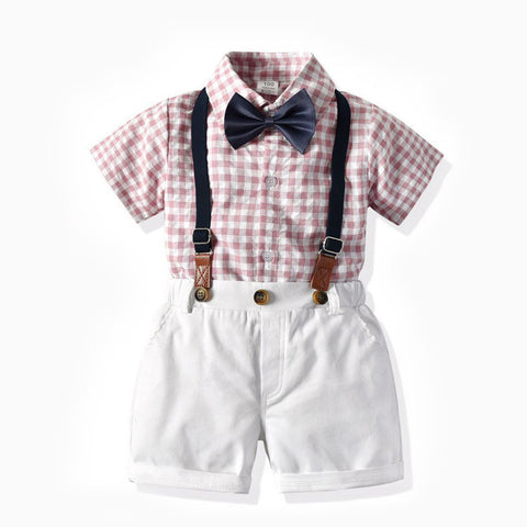 Set polo in cotone, pantaloncini e cintura