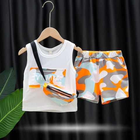 Cotton Vest and Shorts Camouflage Pattern Set