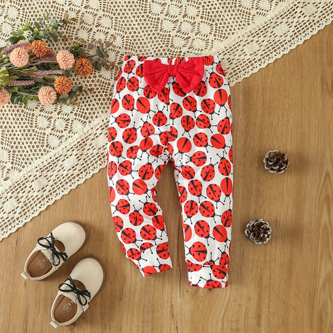 Ladybug Print Romper and Legging Set
