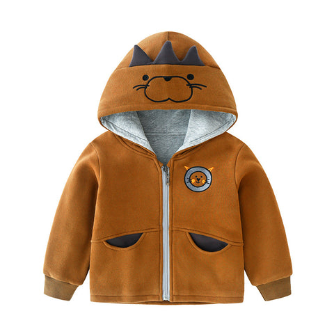Playful Design Cotton Zip-Up Hoodie