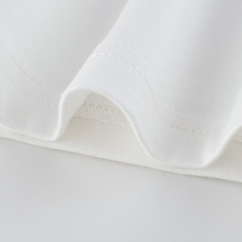 Close-up of white fabric on a light gray background