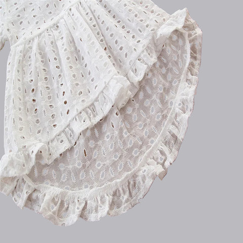 White lace fabric on a wooden surface