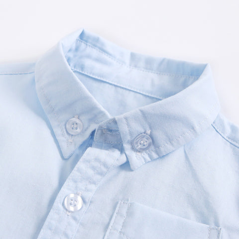Elegant Cotton Shirt Collar Romper