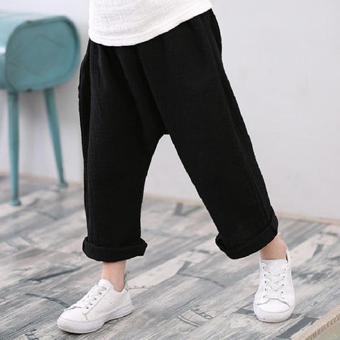 High Waist Cotton Cropped Pants