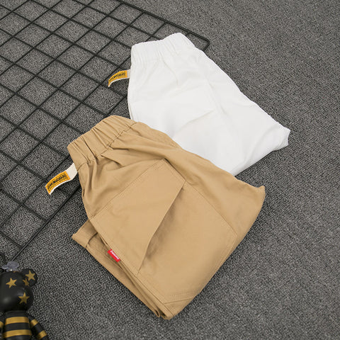 Lightweight Cotton-Spandex Cropped Pants with Belt