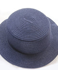 Blue straw hat on a white background