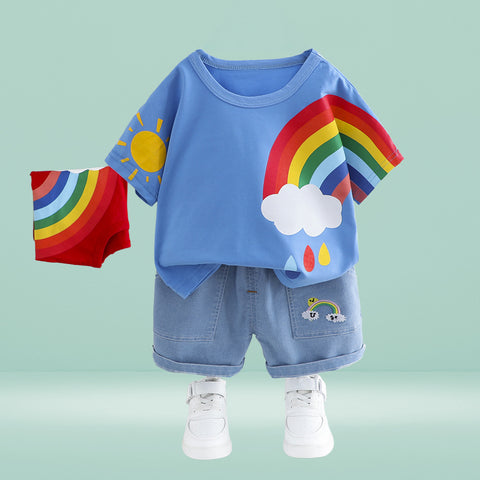 Shirt and Shorts Rainbow Print Set