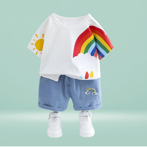 Shirt and Shorts Rainbow Print Set