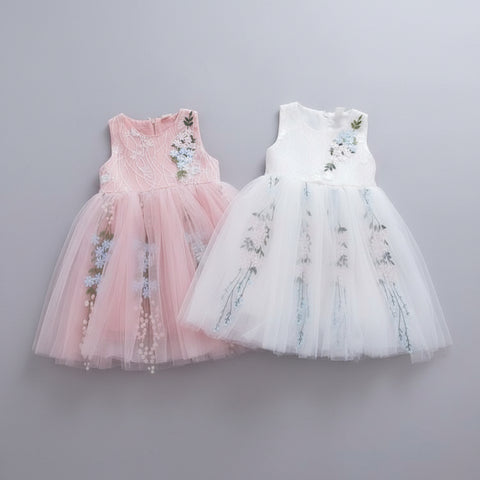 Sweet Cotton Dress Floral Embroidery Design