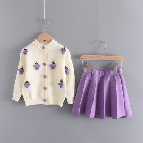 Sweet Cotton Ruffle Skirt and Pullover Set