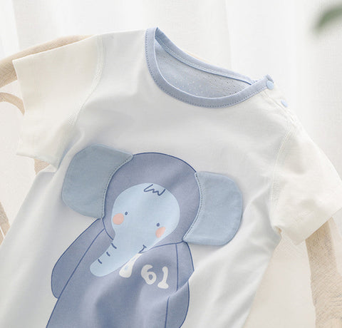 Soft Cotton Romper Elephant Design