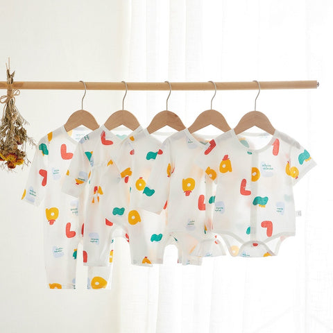 Light Cotton Tie-Side Romper Fun Print