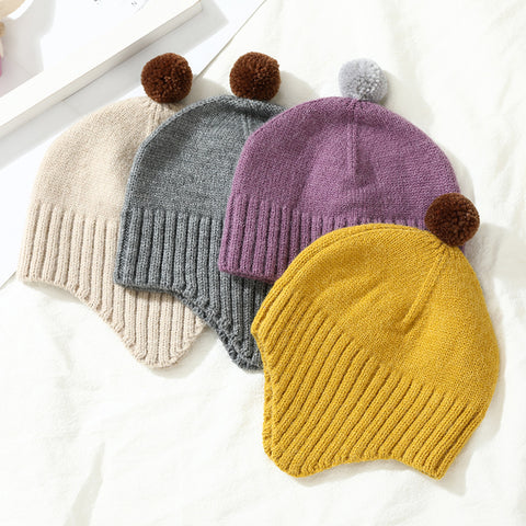 Soft 100% Wool Knit Hat with  Ear Protection